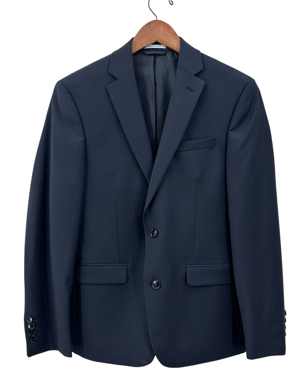 BAR III Jacket Suit Coat Slim-Fit Wool Blend Black